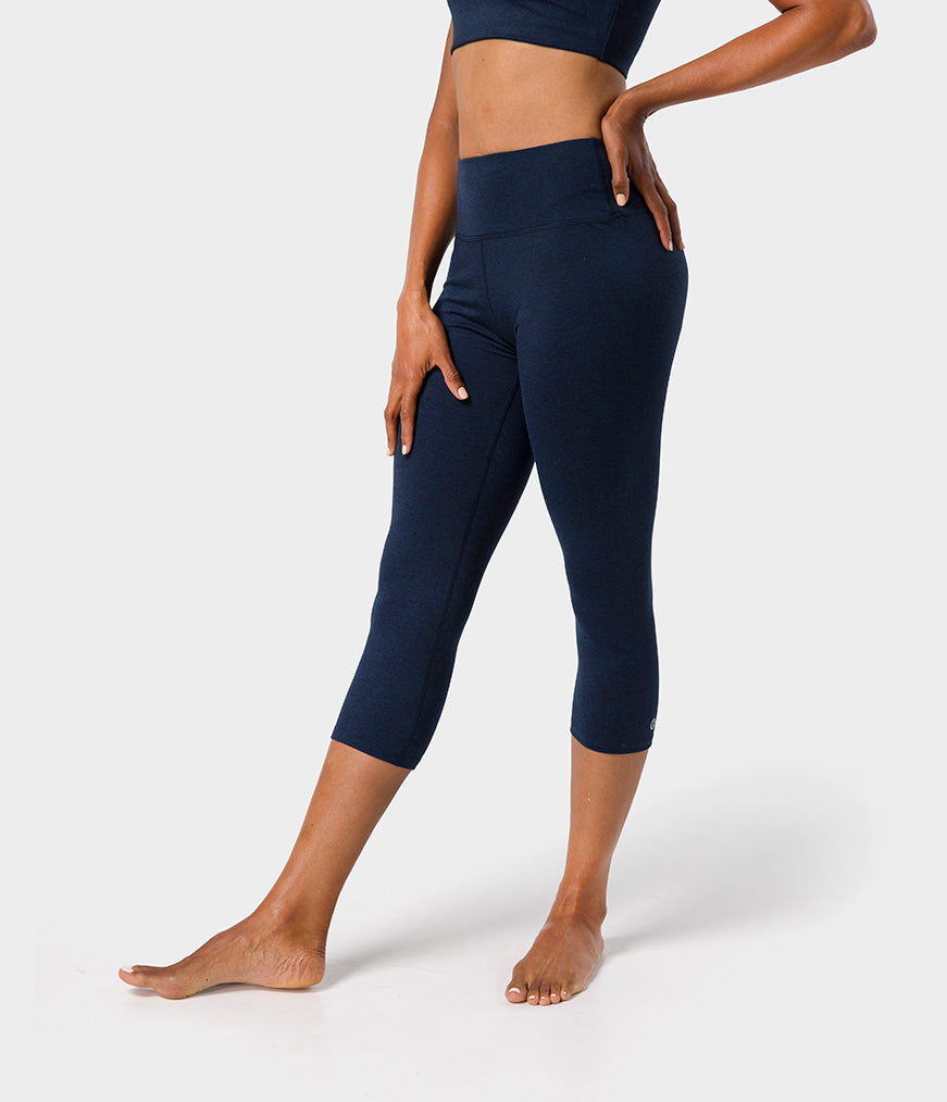 W Dhara Capri Legging MANDUKA MANDUKA Midnight Heather XS 