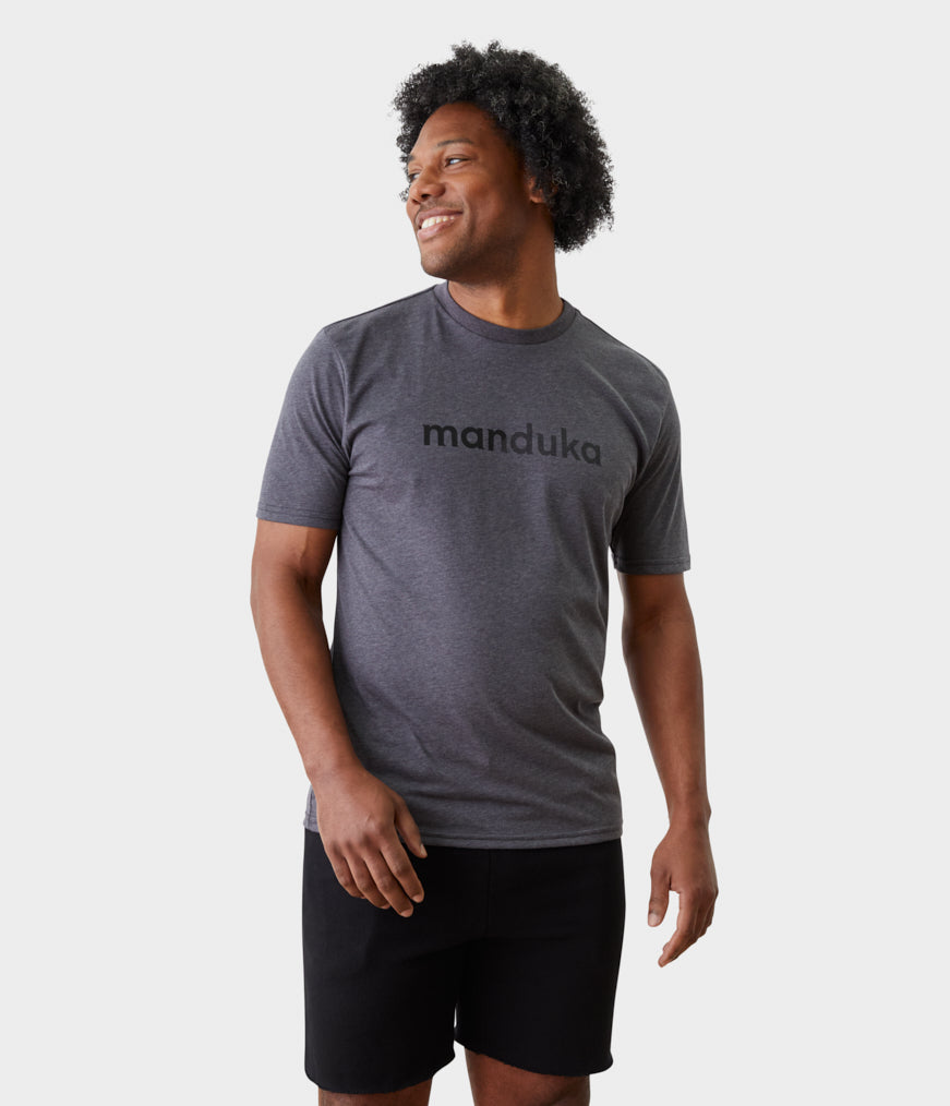 M Vinyasa Tee MANDUKA MANDUKA Jet Black Heather S 